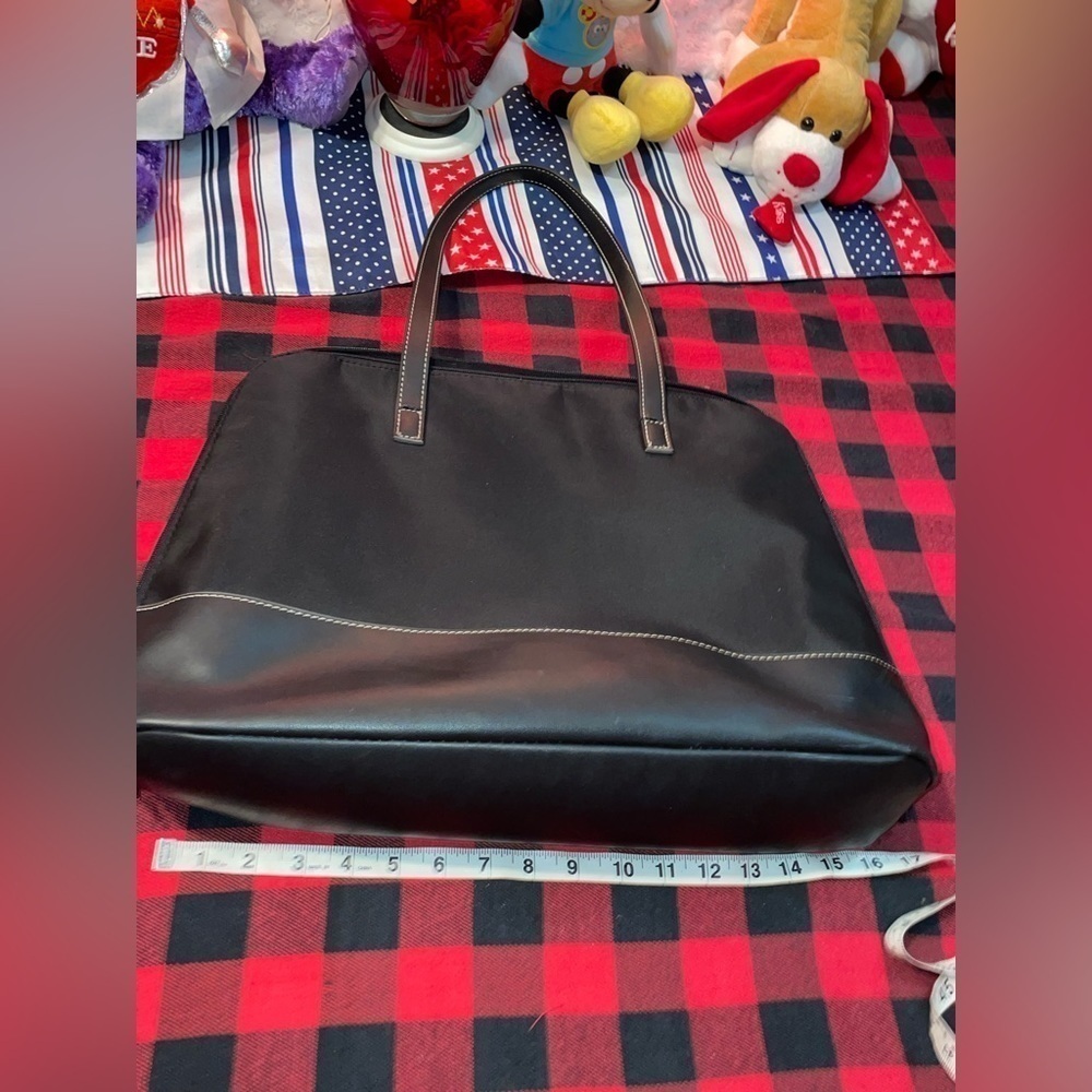 Preloved Non Branded Grannycore Vinyl/Faux Leather Tote/Handbag W Front Storage - Picture 7 of 13